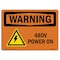 Signmission Safety Sign, OSHA WARNING, 5" Height, 7" Width, 480V Power On, Landscape OS-WS-D-57-L-11967 - alternate 1